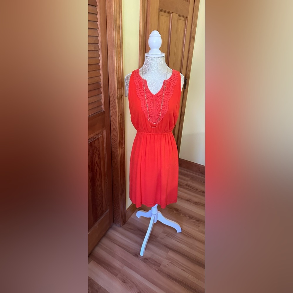 Market & Spruce Maple Crochet Detail Textured Dress (Sz S)